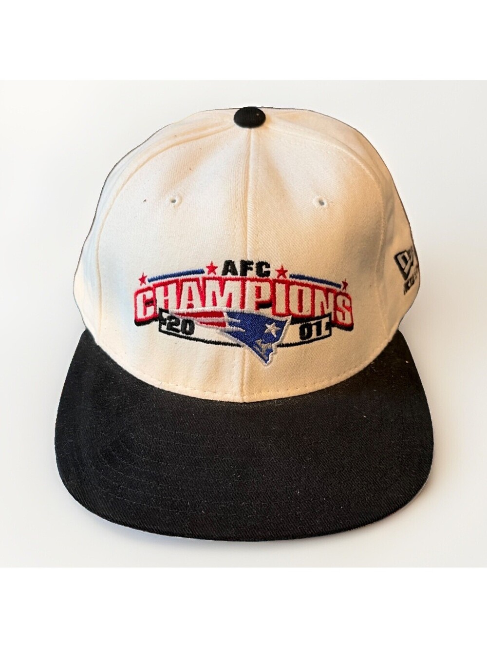 2001 Official NFL FOOTBALL HAT AFC Champions New England Patriots RARE NEW ERA